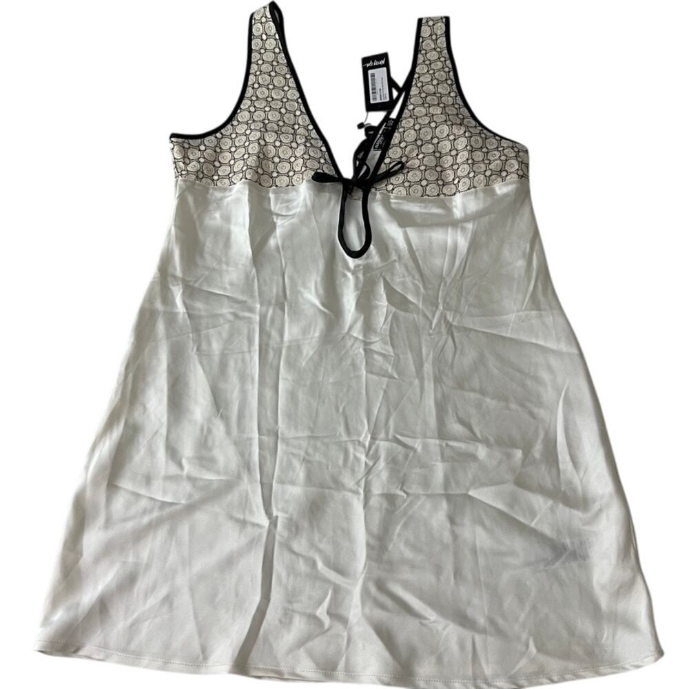 Nasty Gal Lace Panel  Tie Front Mini Shift Dress Size 12 NEW Y2K Whimsy